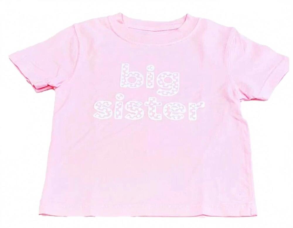 NEW MUSTARD & KETCHUP KIDS kid's short sleeve big sister tee in light pink